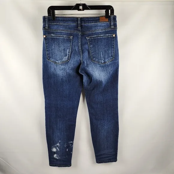 Judy Blue Women Mid Rise Relaxed Distressed Blue Jeans 11/30 JB82102DK (30x26)