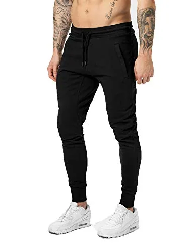 JUGULAR Men's Cotton Zip Style Regular Fit Trackpants& Jogger's (Medium, Black)