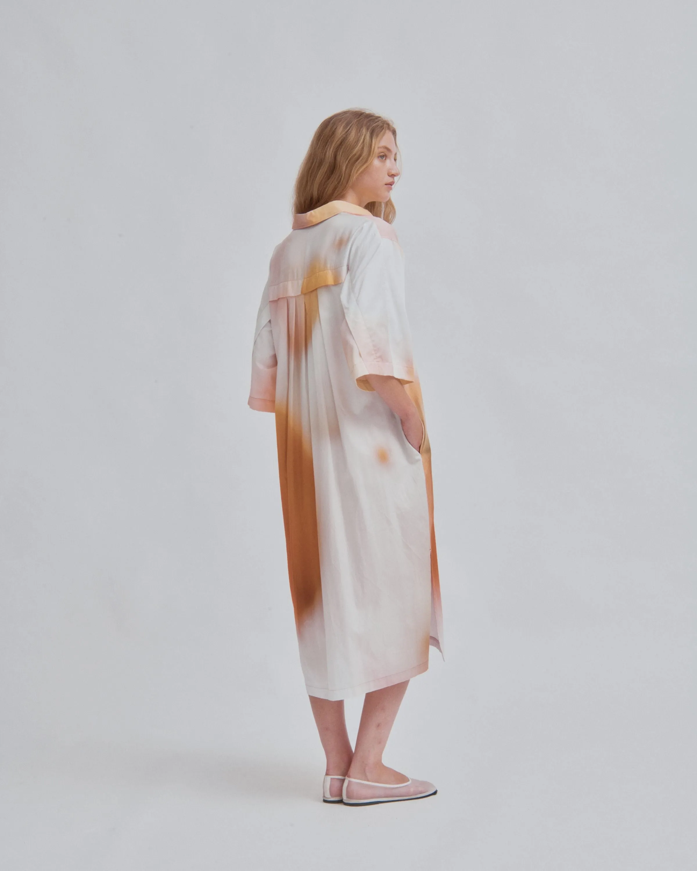 KAFTAN SHIRT DRESS IN PRINT