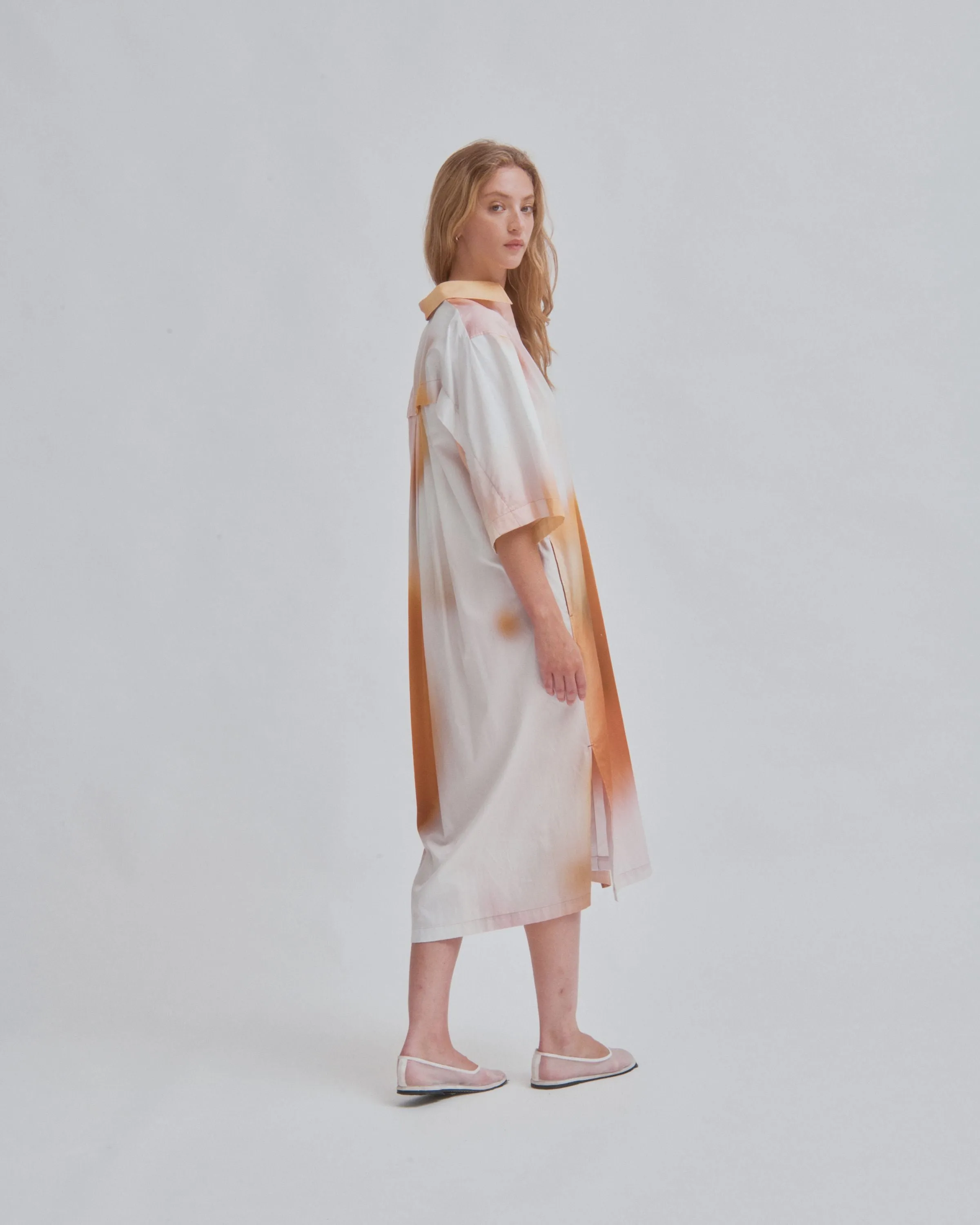 KAFTAN SHIRT DRESS IN PRINT