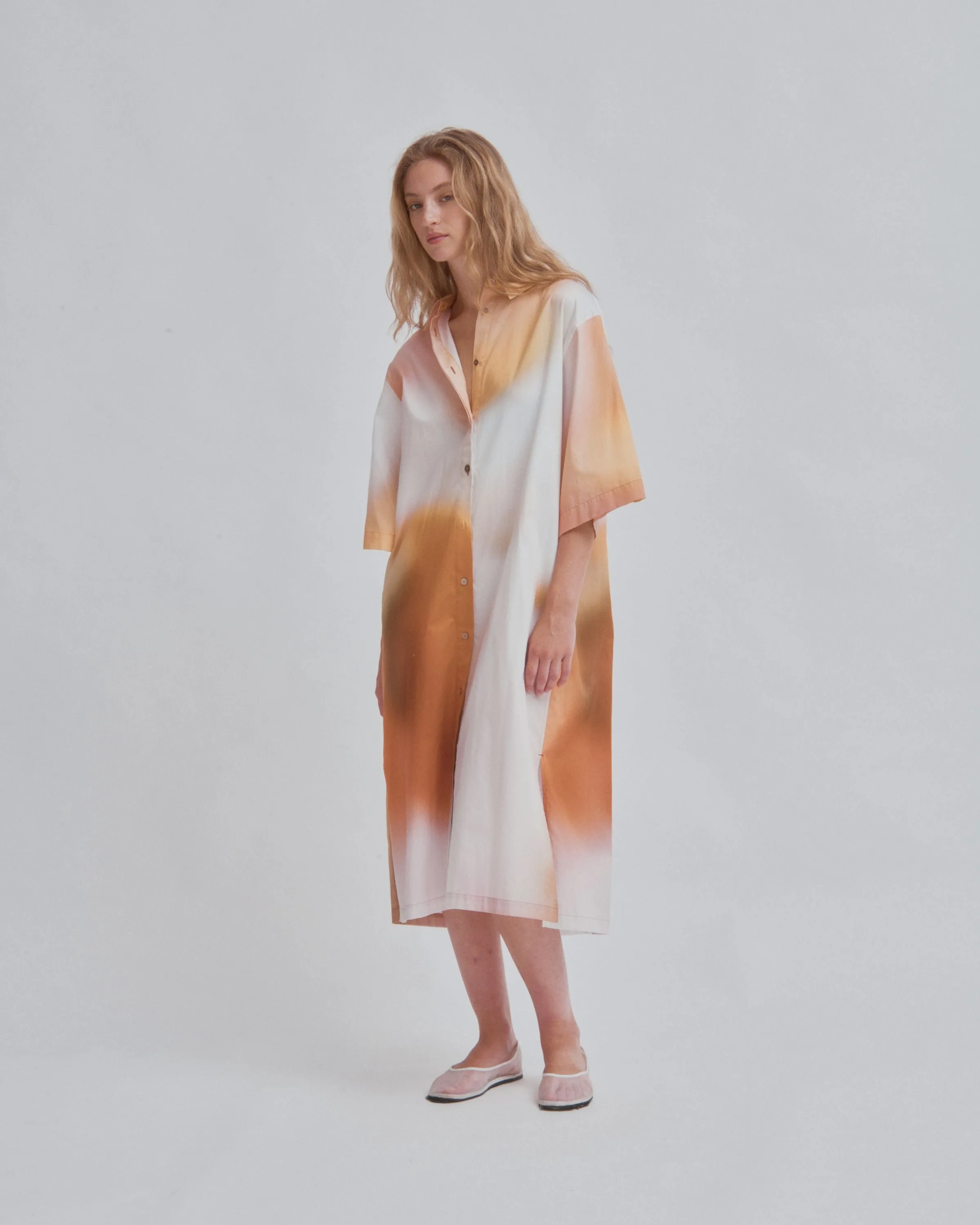 KAFTAN SHIRT DRESS IN PRINT