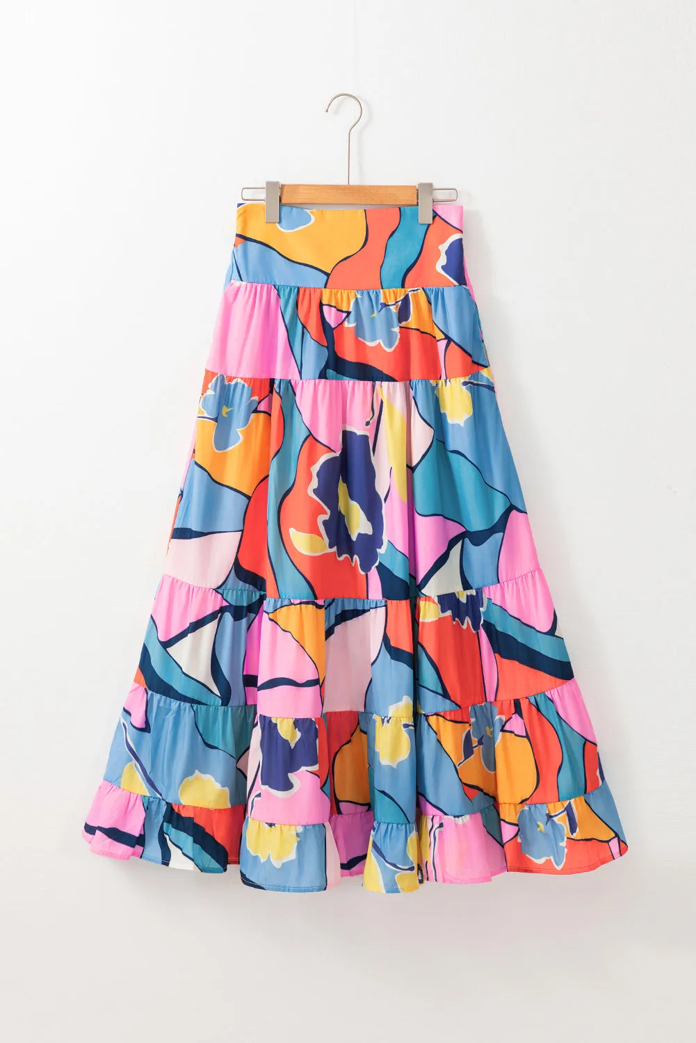 KaleaBoutique Printed Pocketed High Waist Maxi Skirt