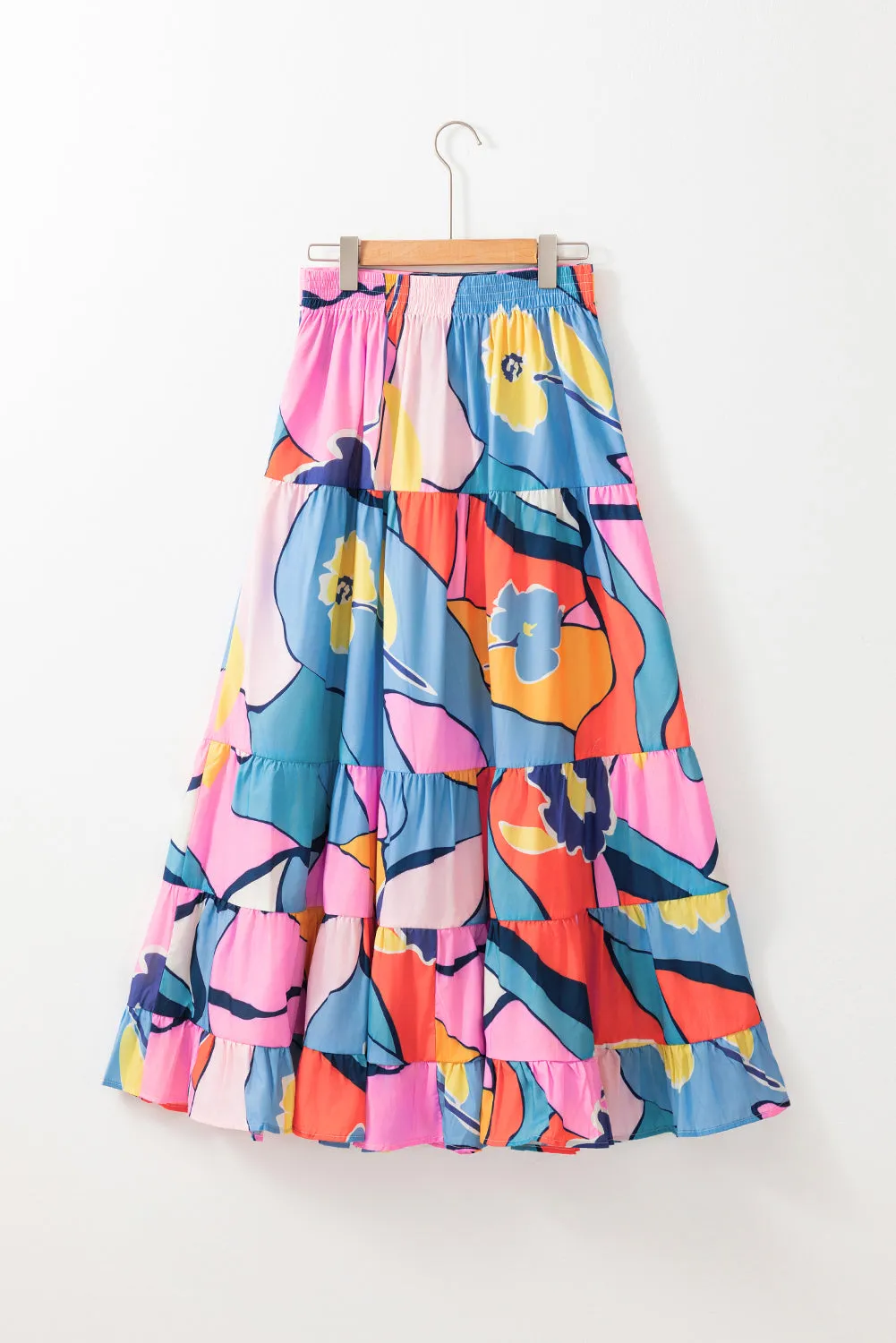 KaleaBoutique Printed Pocketed High Waist Maxi Skirt