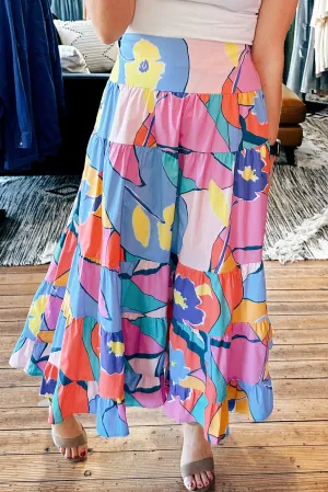 KaleaBoutique Printed Pocketed High Waist Maxi Skirt