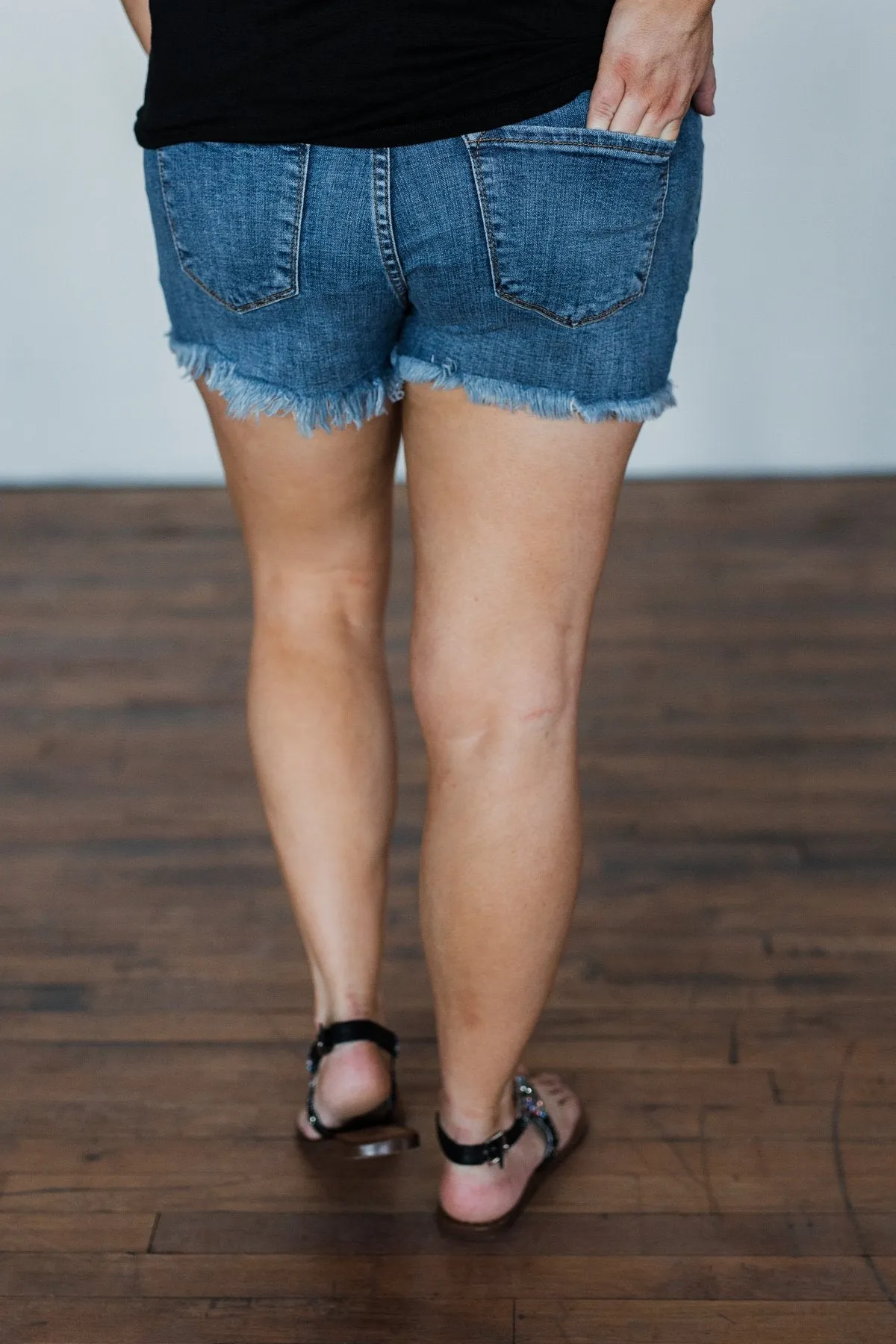 KanCan Distressed Leopard Pocket Shorts