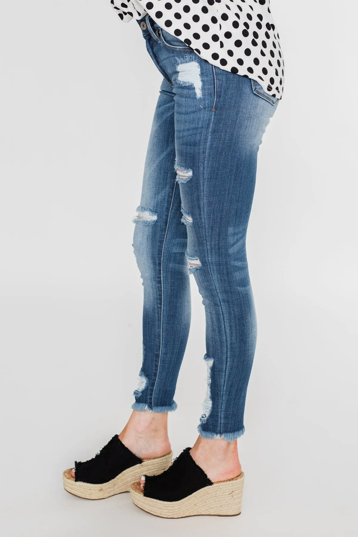 KanCan Distressed Skinny Jeans- Sammy Wash