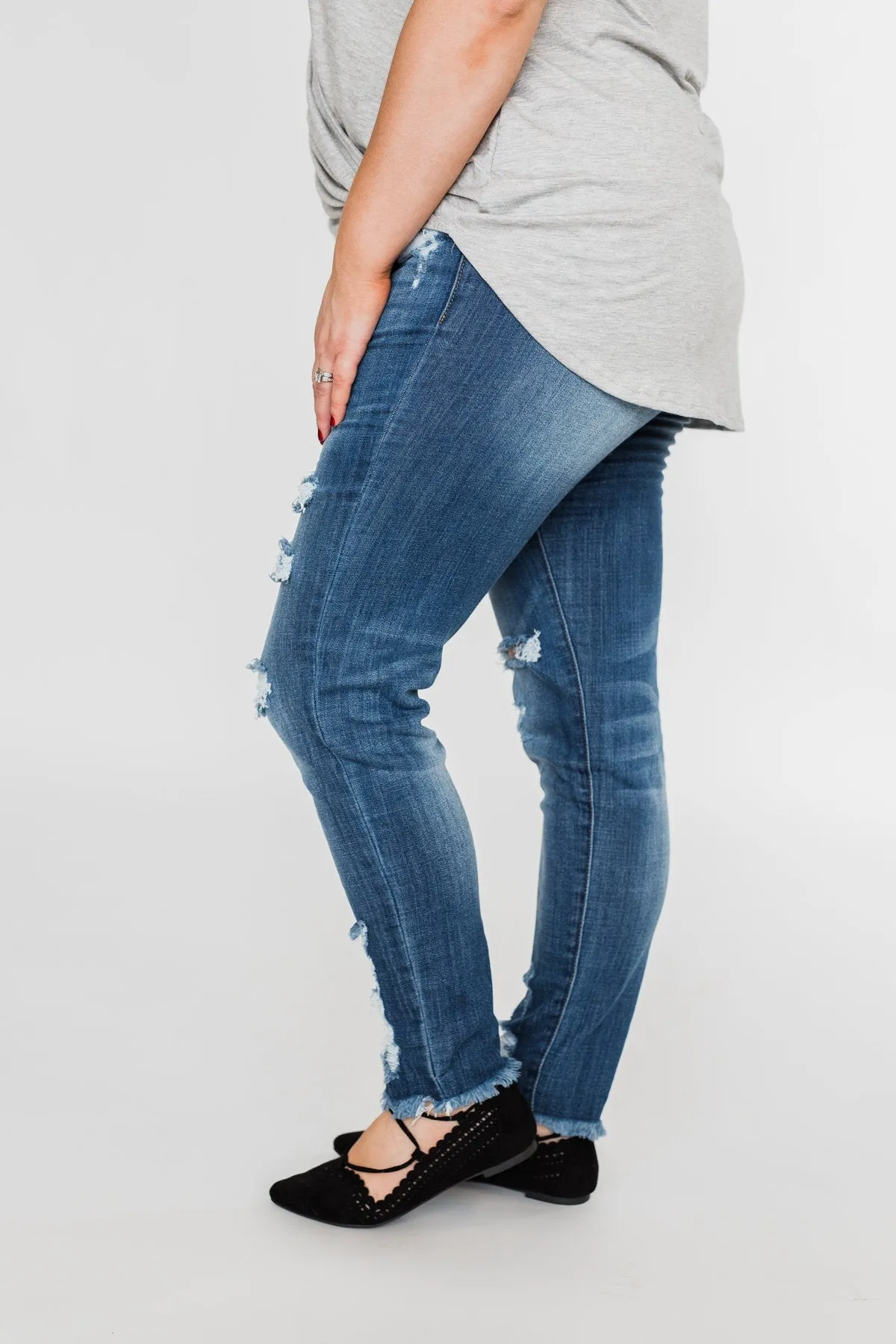 KanCan Distressed Skinny Jeans- Sammy Wash