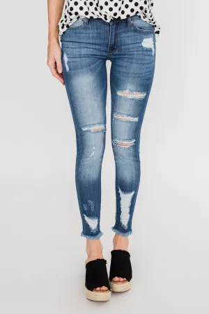 KanCan Distressed Skinny Jeans- Sammy Wash