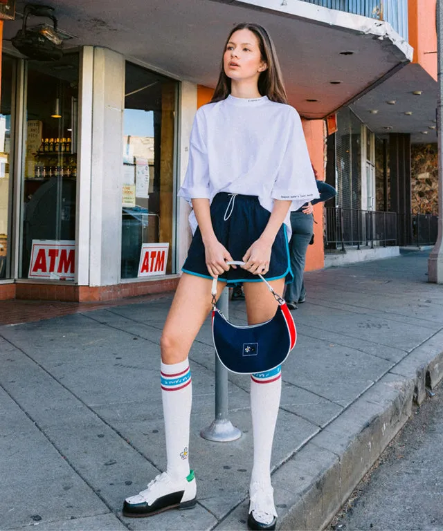 KANDINI Color Block Set-up Pants - Navy