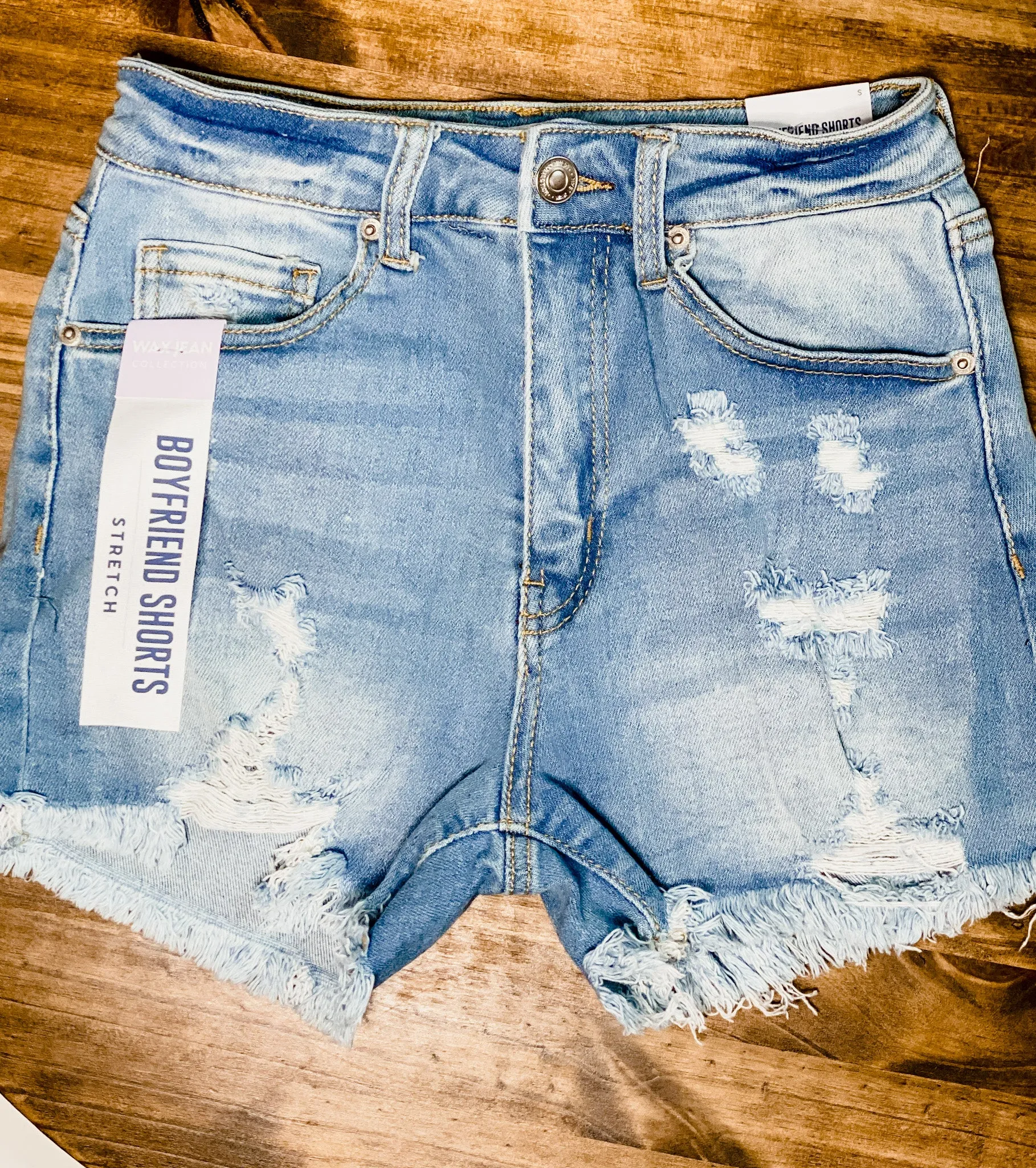 Kayla Distressed Denim Shorts