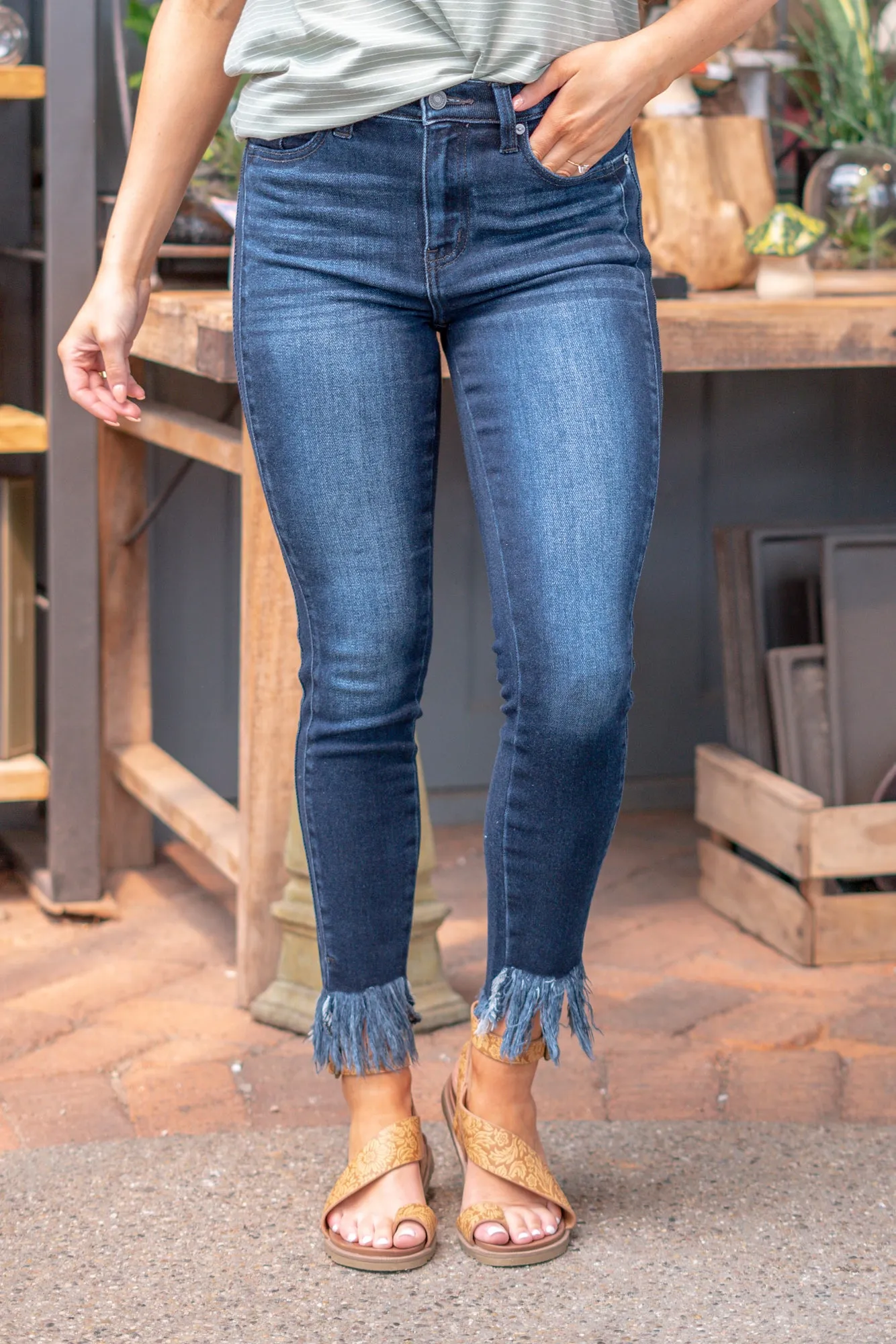 Kaylie High Rise Side Seam Ankle Skinny