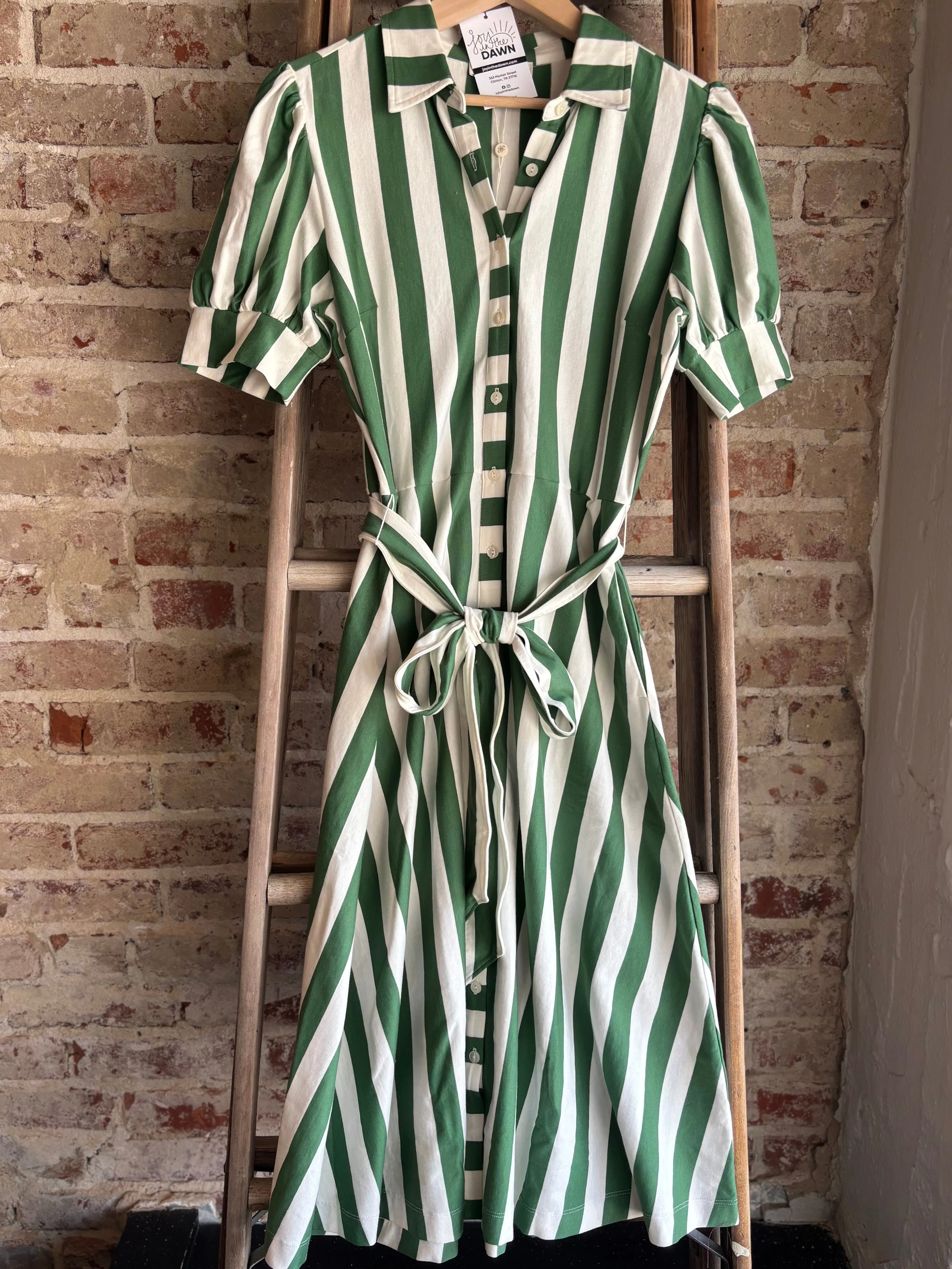 Kelly Green Stripe Dress