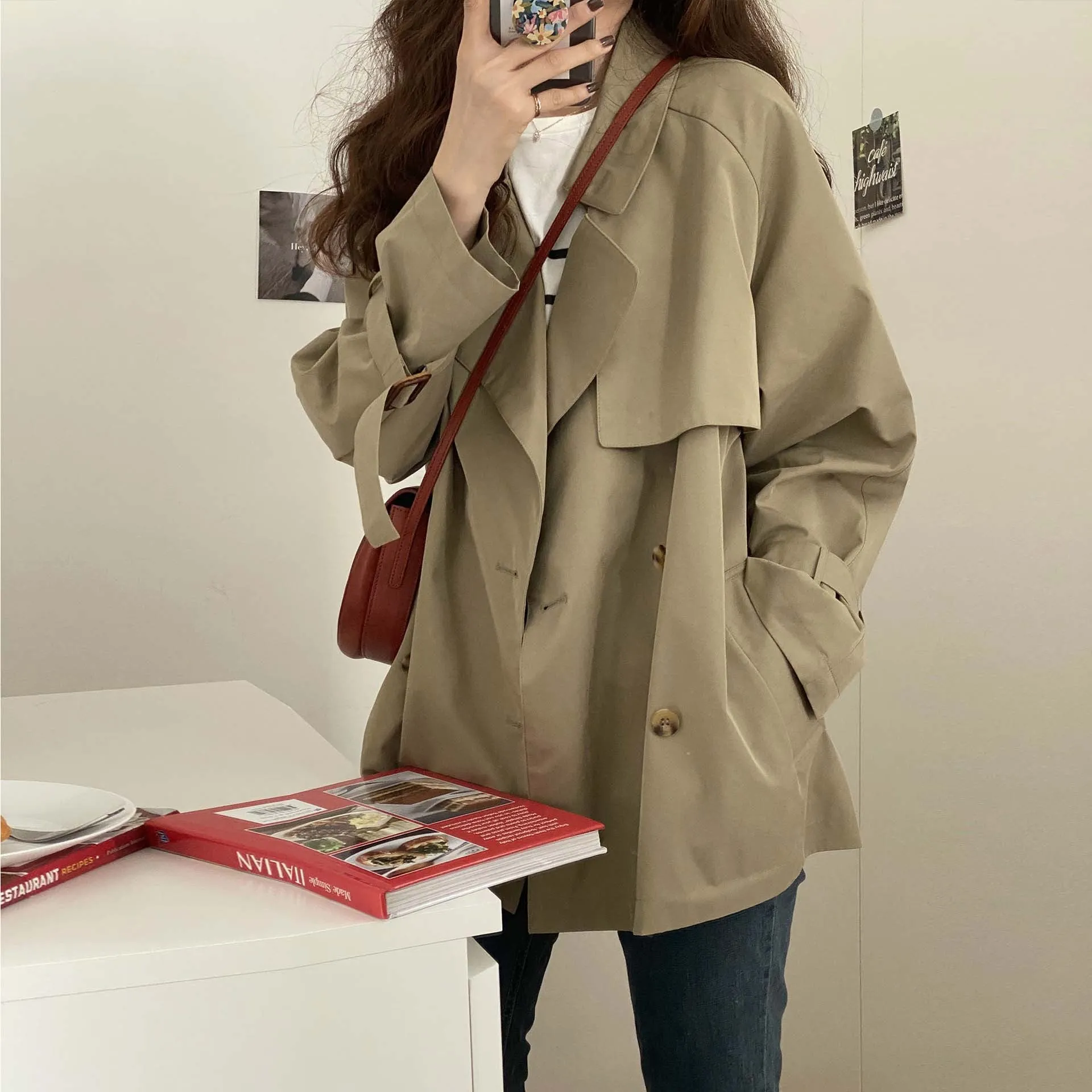 Khaki Trench Coat for Women