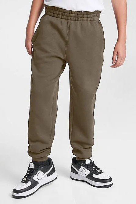 Kids Solid Unisex Sweat pants (terry) Brown
