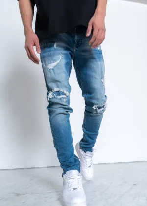 Konus Men's Rip and Repair Denim With Distress by Shop at Konus
