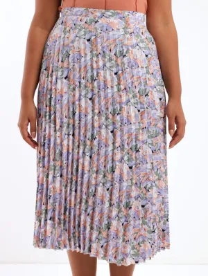 Ladies Floral Pleated Skirt