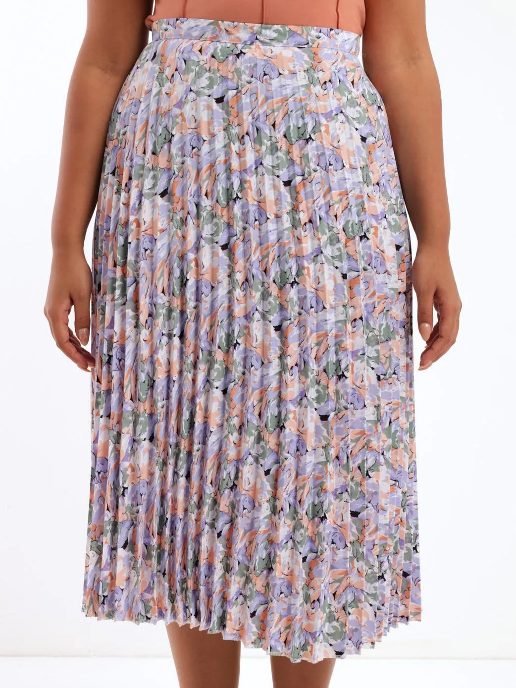 Ladies Floral Pleated Skirt