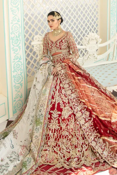 Latest Red Pakistani Lehenga for Bride #K0021