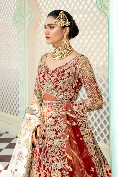Latest Red Pakistani Lehenga for Bride #K0021