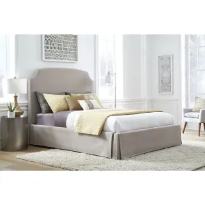 Laurel UpholsteredSkirted Panel Bed in Wheat