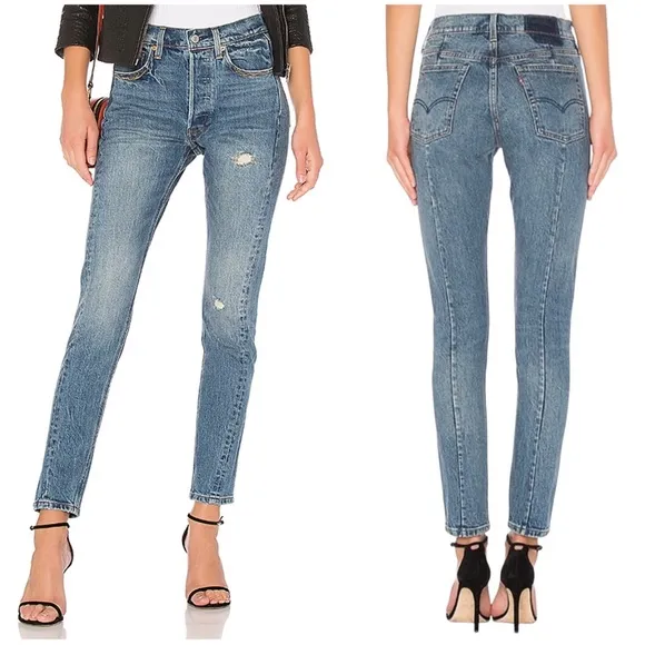 Levi’s Altered 501 Skinny Jeans in Moody Blues