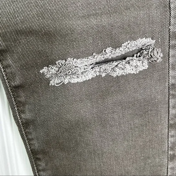 Like New Acquaverde Scarlett Mid Rise Raw Hem Skinny Jeans Fatigue Women’s Sz 25