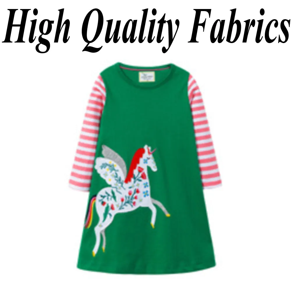 Long Green Unicorn Dress For Girls