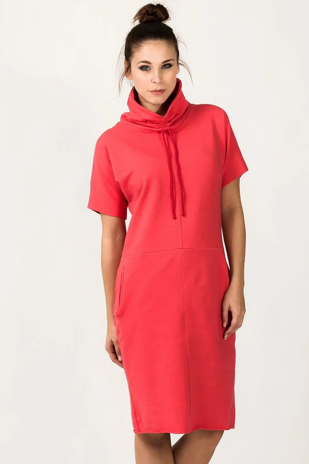 Luxurious Knitted Turtleneck Sweatshirt Dress