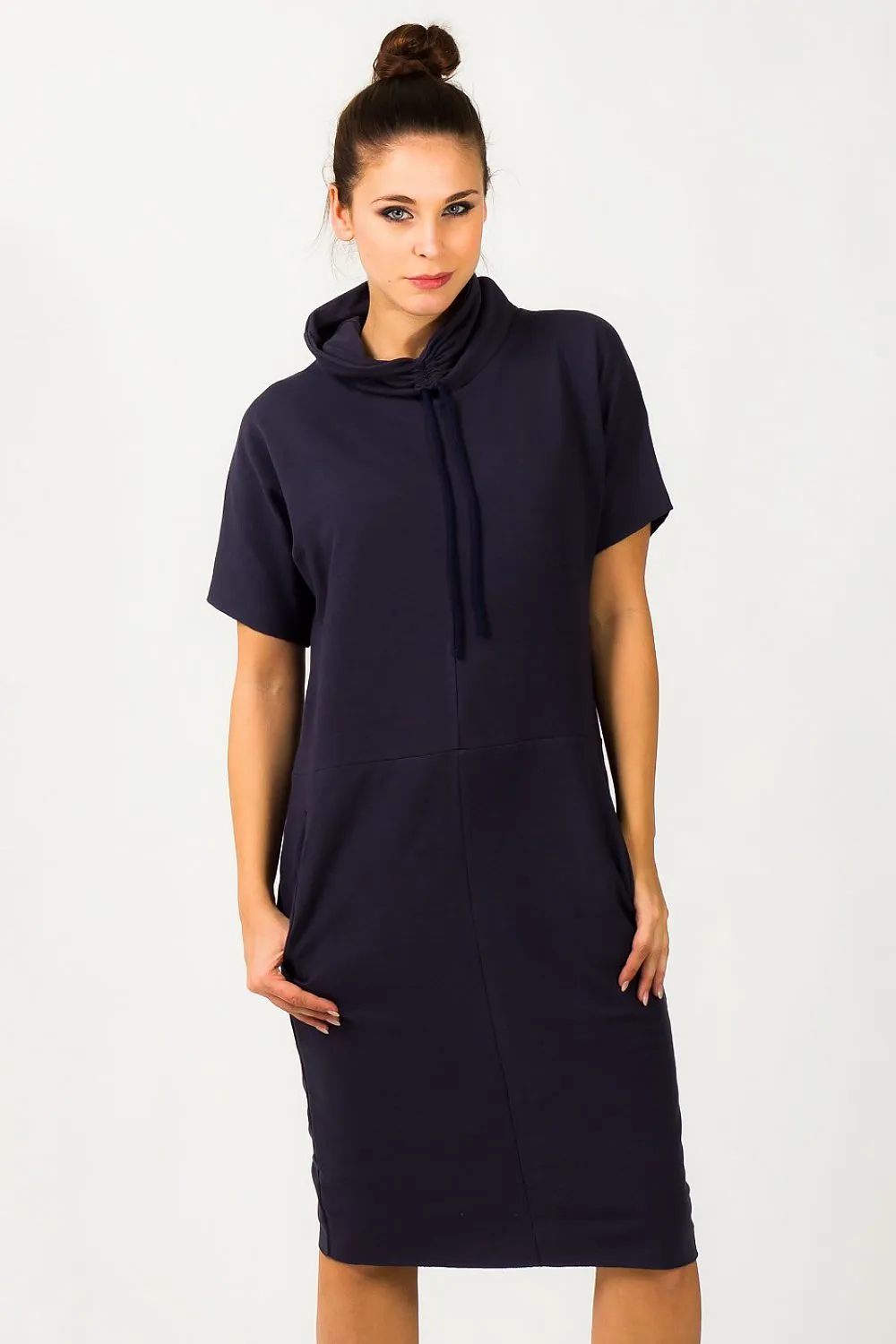 Luxurious Knitted Turtleneck Sweatshirt Dress