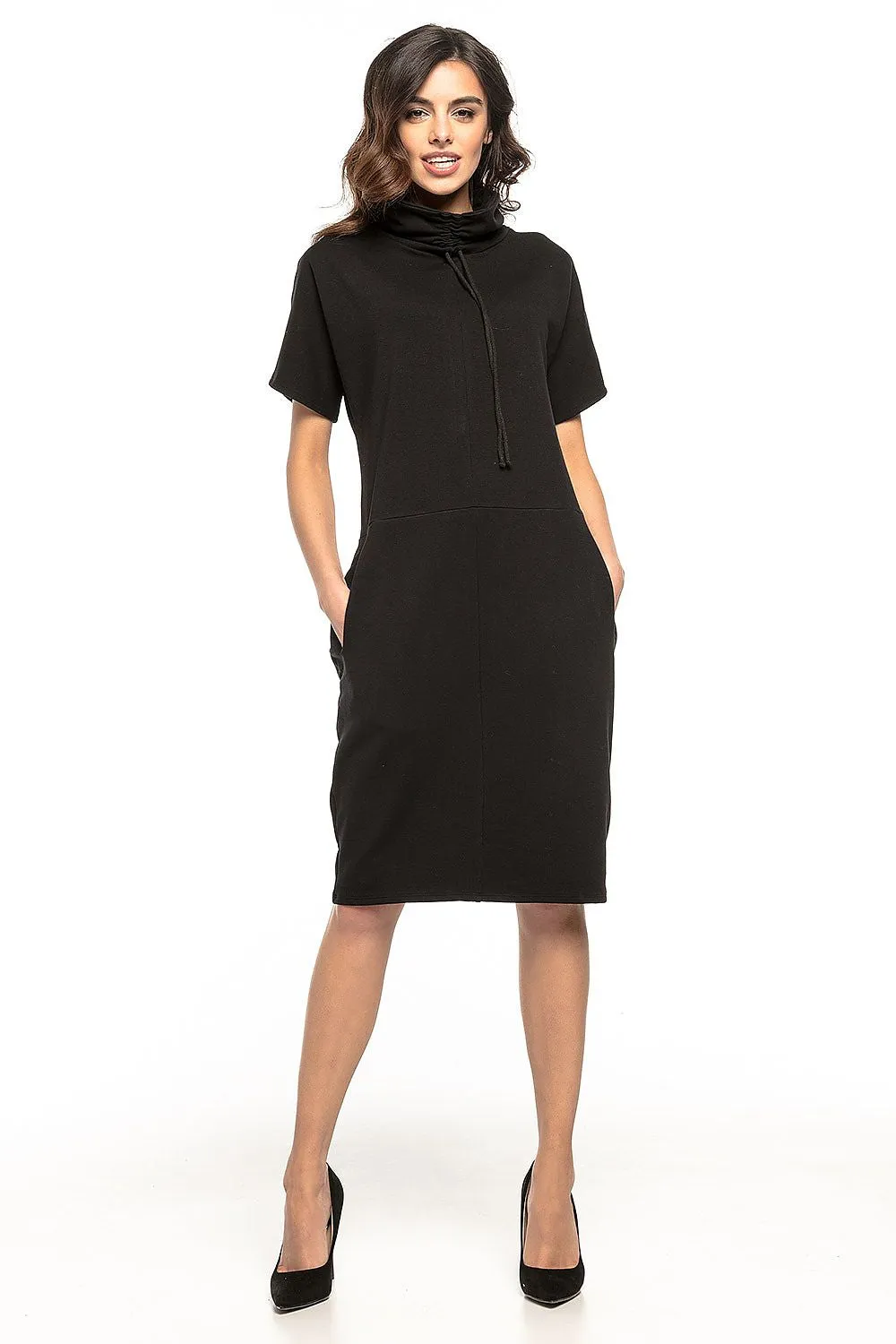 Luxurious Knitted Turtleneck Sweatshirt Dress