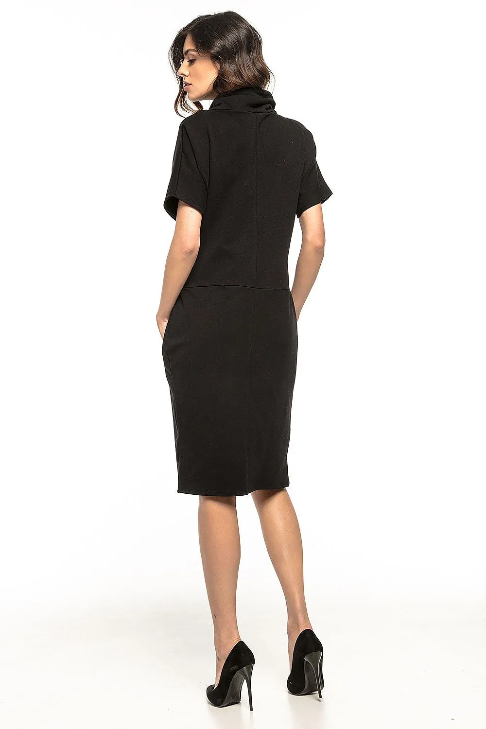 Luxurious Knitted Turtleneck Sweatshirt Dress