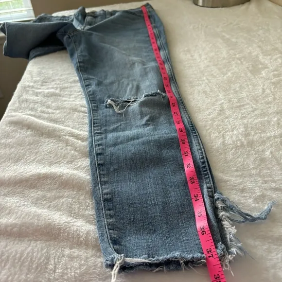 Madewell 10” High Rise Skinny Crop Jeans Distressed, Size 31