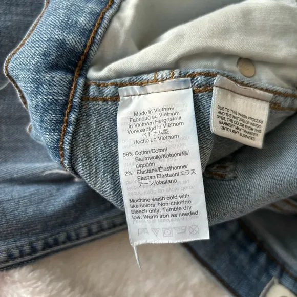 Madewell 10” High Rise Skinny Crop Jeans Distressed, Size 31