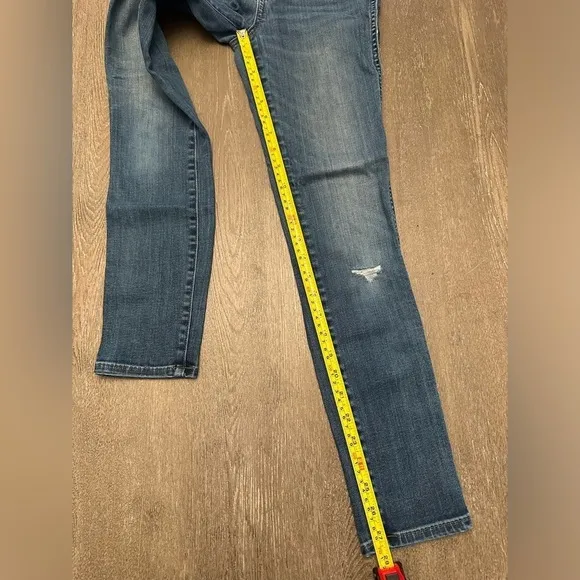 MADEWELL 10” HIGH RISE SKINNY JEANS WITH DISTRESSED KNEE - Size 25