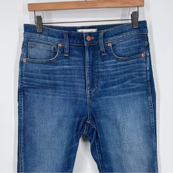 Madewell 10&quot; High-Rise Skinny Jeans Cutout Distressed  Tulip Hem