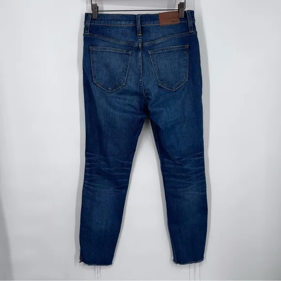 Madewell 10&quot; High-Rise Skinny Jeans Cutout Distressed  Tulip Hem