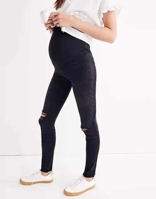Madewell black distressed “skinny” maternity jeans - 26 small