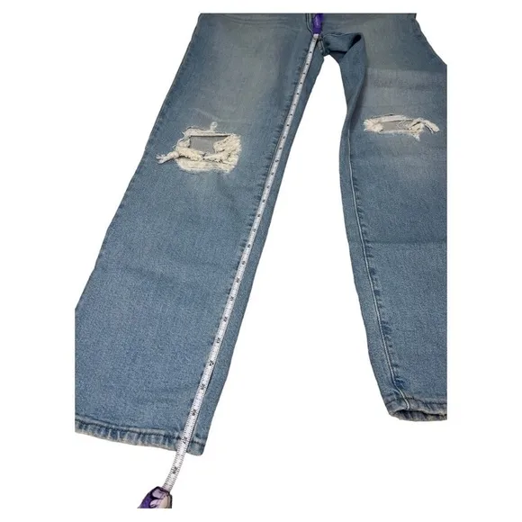 Madewell The Perfect Vintage Straight Jean Knee-Rip Edition Size 26