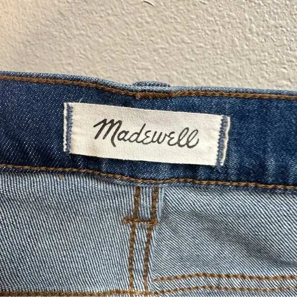 Madewell The Slim Boyjean Distressed Straight Leg Jeans Raw Hem Women’s Size 27