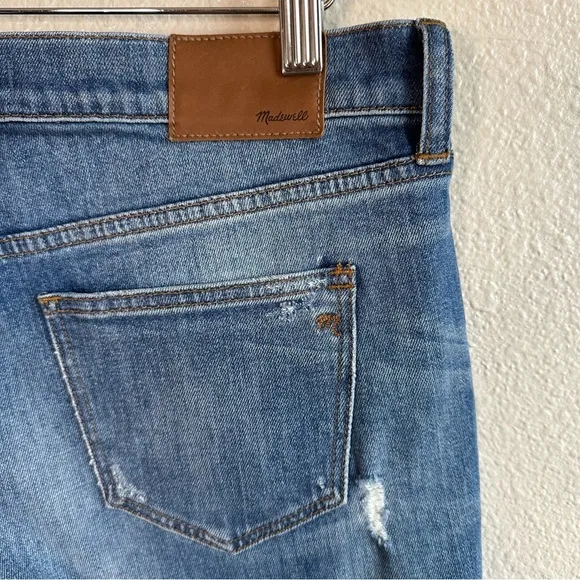 Madewell The Slim Boyjean Distressed Straight Leg Jeans Raw Hem Women’s Size 27