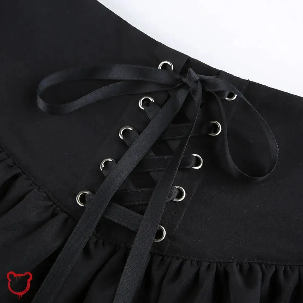 Madness Pleated Skirt: Black Grunge