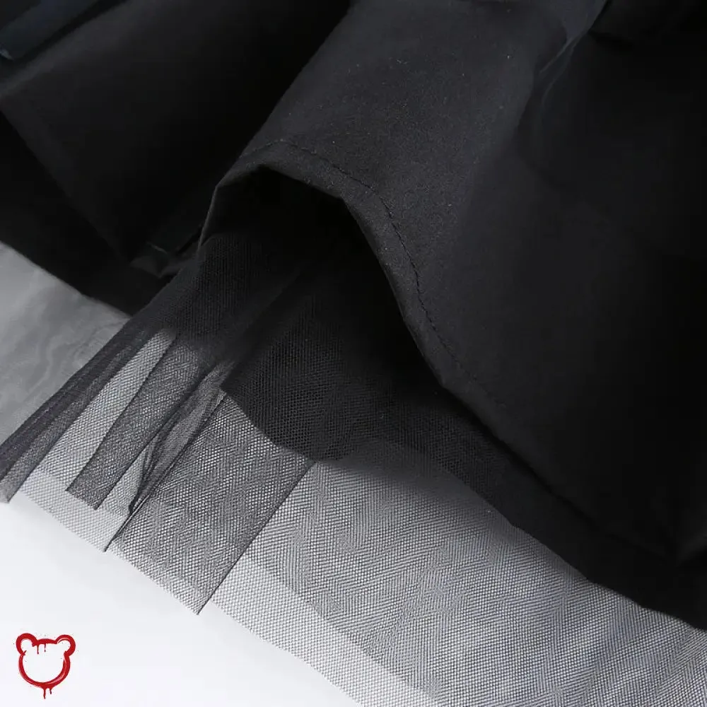 Madness Pleated Skirt: Black Grunge