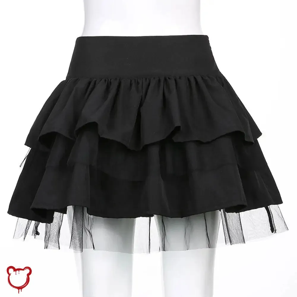 Madness Pleated Skirt: Black Grunge