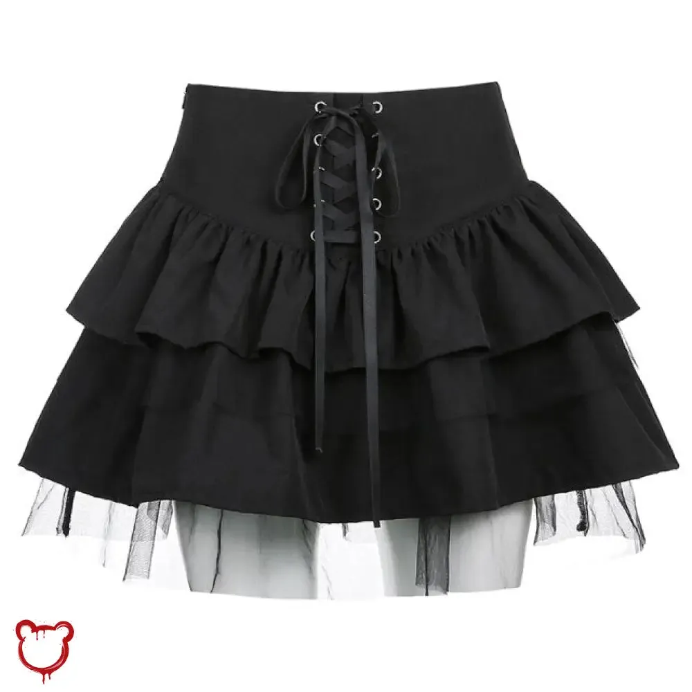 Madness Pleated Skirt: Black Grunge