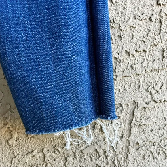 MARINE LAYER Distressed Ripped Medium Wash Stretch Denim High-Rise Skinny Jeans