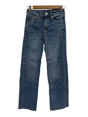 Medium Blue Distressed Hem Jeans