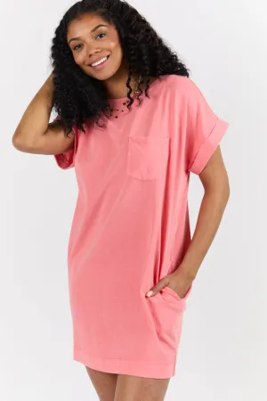 Memories That Last Coral T-Shirt Dress