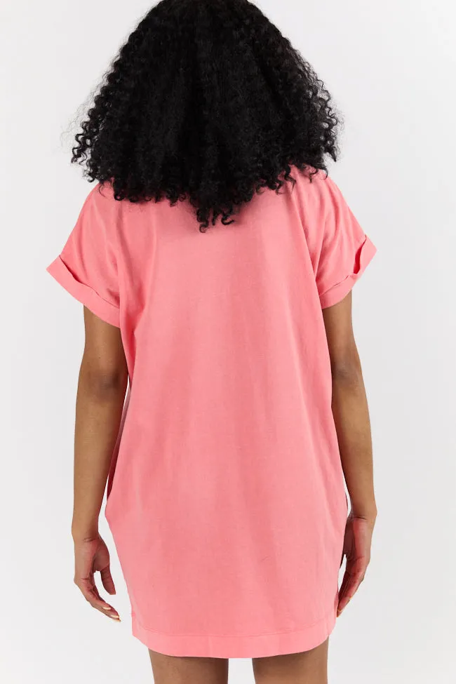 Memories That Last Coral T-Shirt Dress
