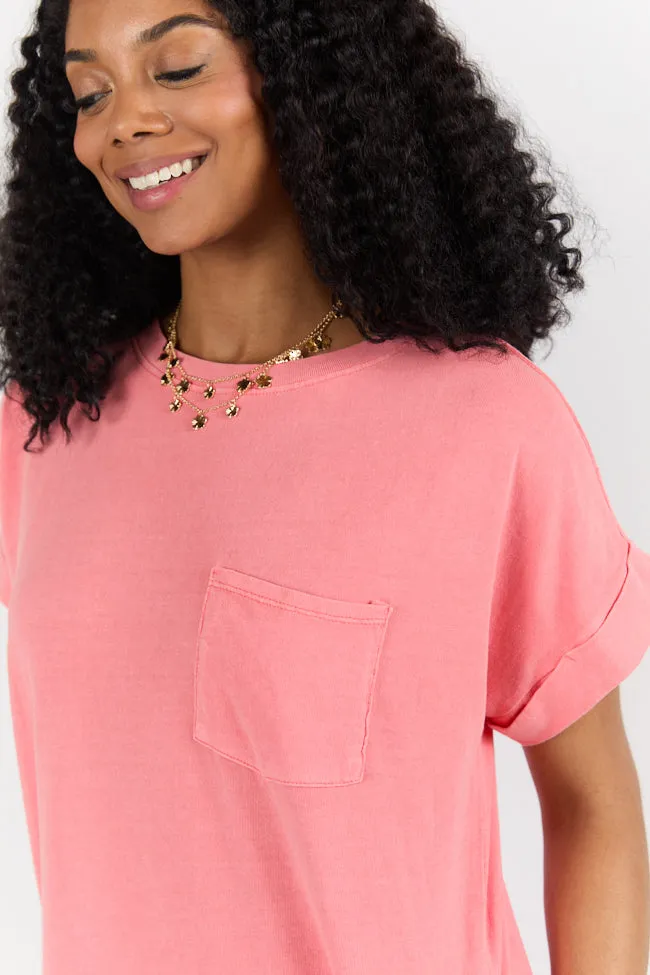 Memories That Last Coral T-Shirt Dress