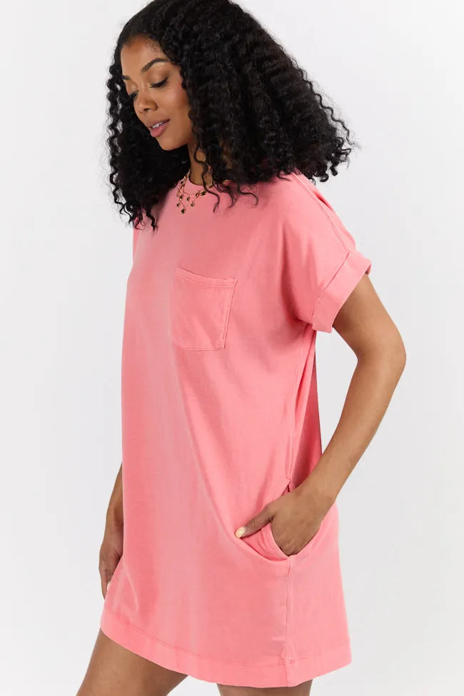 Memories That Last Coral T-Shirt Dress